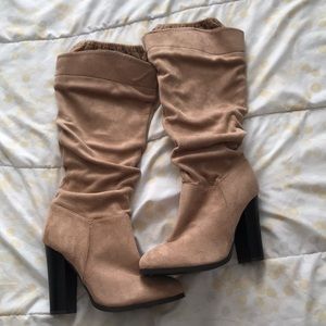 Tan heeled boots
